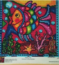 JACAROU - POISSON 30CM X 30CM - DIAMOND DOTZ